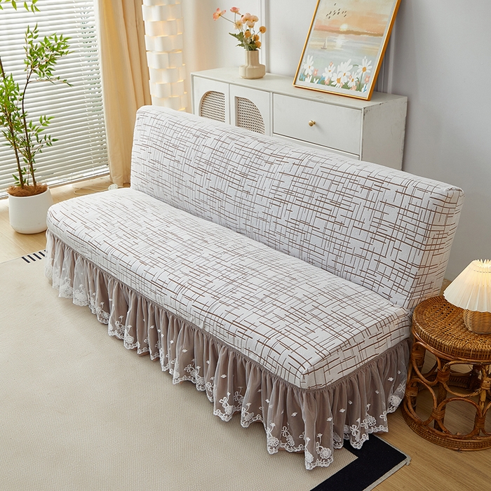 91家纺网 家纺一手货源 找家纺 丝绮鹿 2025新款裙边沙发床套 极简-咖