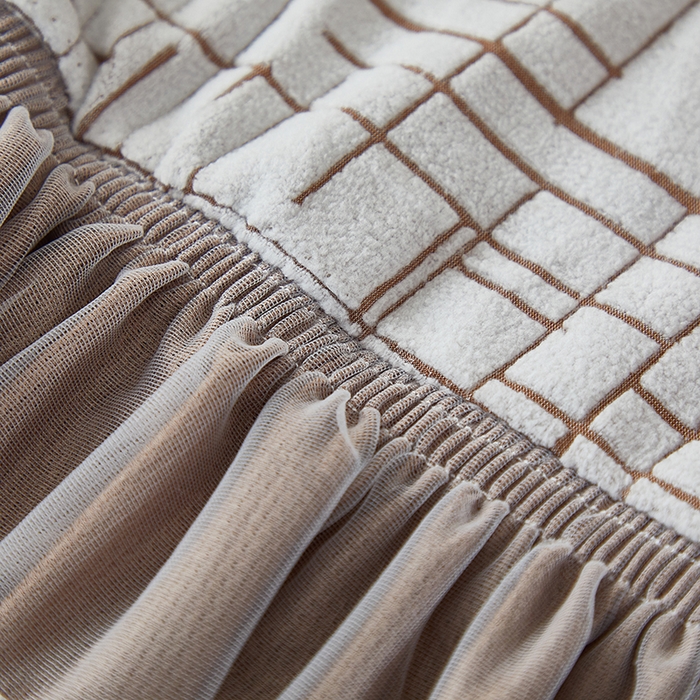 91家纺网 家纺一手货源 找家纺 丝绮鹿 2025新款裙边沙发床套 极简-咖