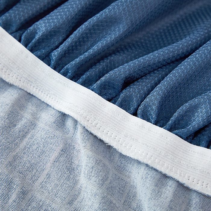 91家纺网 家纺一手货源 找家纺 丝绮鹿 2025新款裙边沙发床套 极简-蓝