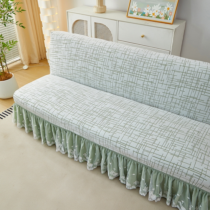 91家纺网 家纺一手货源 找家纺 丝绮鹿 2025新款裙边沙发床套 极简-绿