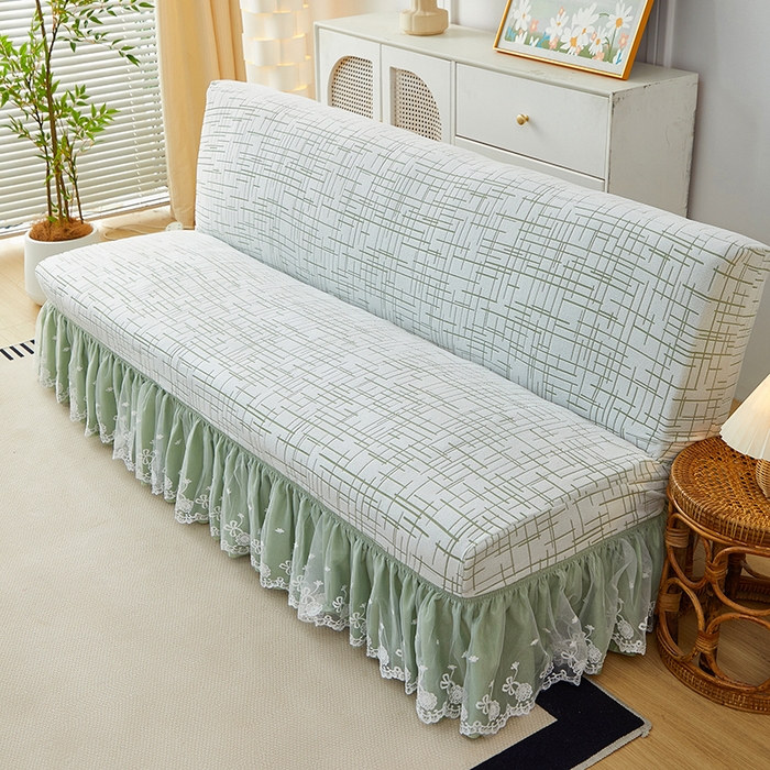 91家纺网 家纺一手货源 找家纺 丝绮鹿 2025新款裙边沙发床套 极简-绿