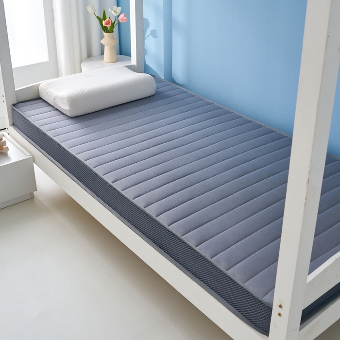 91家纺网 家纺一手货源 找家纺 奇丝雅 2025新款牛奶丝学生宿舍床专用加厚记忆棉海绵立体乳胶床垫【高密记忆棉】 牛奶-灰（6公分）