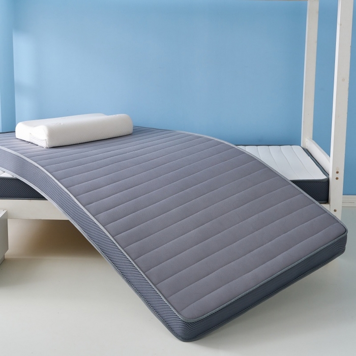 91家纺网 家纺一手货源 找家纺 奇丝雅 2025新款牛奶丝学生宿舍床专用加厚记忆棉海绵立体乳胶床垫【高密记忆棉】 牛奶-灰（6公分）