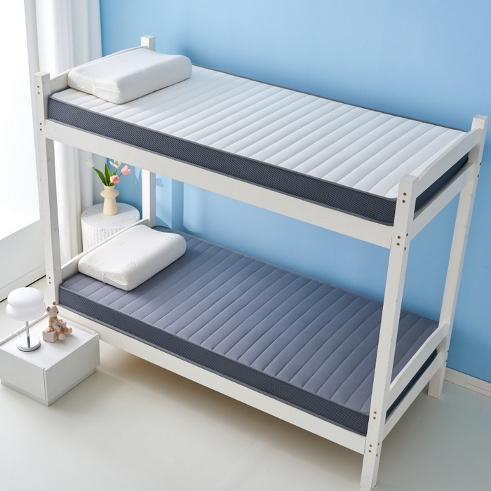 91家纺网 家纺一手货源 找家纺 奇丝雅 2025新款牛奶丝学生宿舍床专用加厚记忆棉海绵立体乳胶床垫【高密记忆棉】 牛奶-灰（6公分）