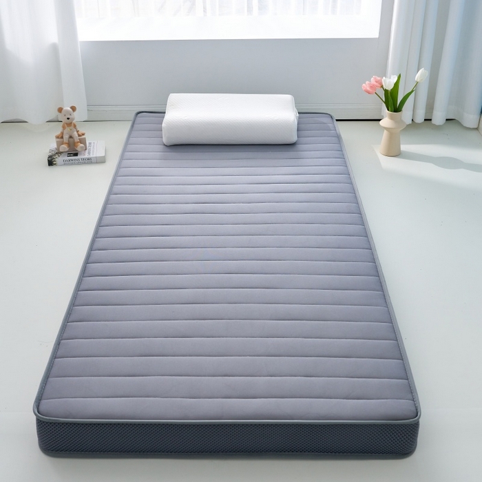 91家纺网 家纺一手货源 找家纺 奇丝雅 2025新款牛奶丝学生宿舍床专用加厚记忆棉海绵立体乳胶床垫【高密记忆棉】 牛奶-灰（9公分）