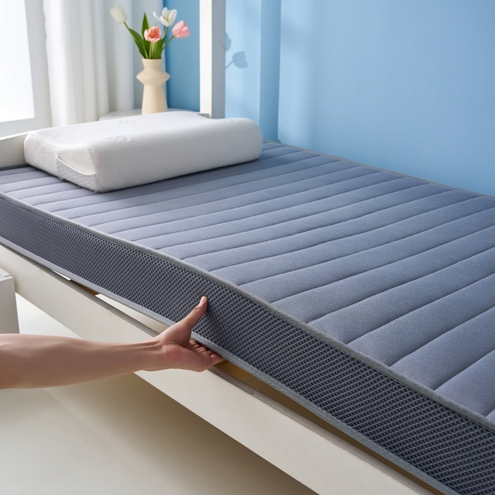 91家纺网 家纺一手货源 找家纺 奇丝雅 2025新款牛奶丝学生宿舍床专用加厚记忆棉海绵立体乳胶床垫【高密记忆棉】 牛奶-灰（6公分）