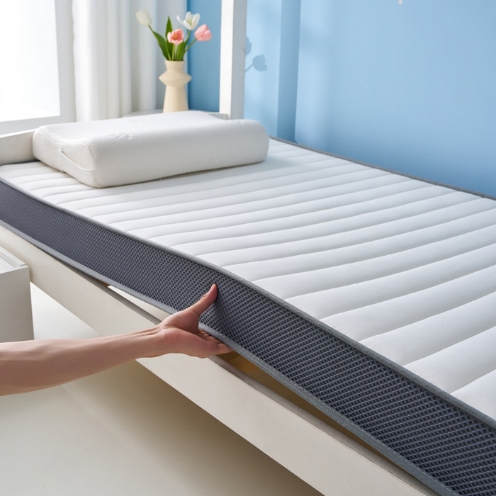 91家纺网 家纺一手货源 找家纺 奇丝雅 2025新款牛奶丝学生宿舍床专用加厚记忆棉海绵立体乳胶床垫【高密记忆棉】 牛奶-白（9公分）