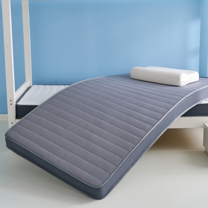 91家纺网 家纺一手货源 找家纺 奇丝雅 2025新款牛奶丝学生宿舍床专用加厚记忆棉海绵立体乳胶床垫【高密记忆棉】 牛奶-灰（6公分）