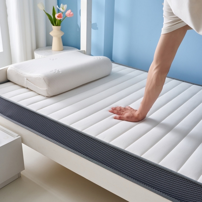 91家纺网 家纺一手货源 找家纺 奇丝雅 2025新款牛奶丝学生宿舍床专用加厚记忆棉海绵立体乳胶床垫【高密记忆棉】 牛奶-白（9公分）