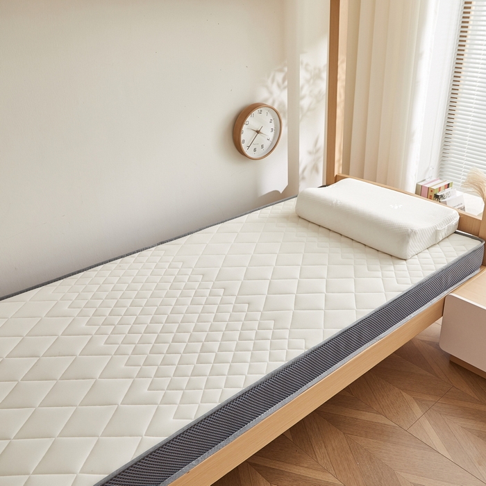 91家纺网 家纺一手货源 找家纺 奇丝雅 2025新款牛奶丝学生宿舍床上下铺专用加厚记忆棉海绵立体乳胶床垫【高密记忆棉】 菱格-白（6公分）