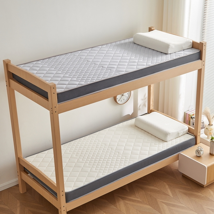 91家纺网 家纺一手货源 找家纺 奇丝雅 2025新款牛奶丝学生宿舍床上下铺专用加厚记忆棉海绵立体乳胶床垫【高密记忆棉】 菱格-白（9公分）