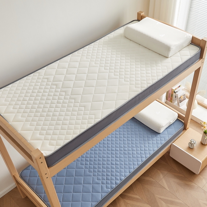 91家纺网 家纺一手货源 找家纺 奇丝雅 2025新款牛奶丝学生宿舍床上下铺专用加厚记忆棉海绵立体乳胶床垫【高密记忆棉】 菱格-兰（9公分）