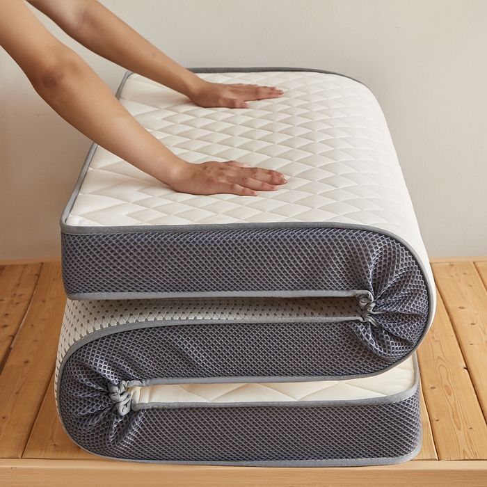 91家纺网 家纺一手货源 找家纺 奇丝雅 2025新款牛奶丝学生宿舍床上下铺专用加厚记忆棉海绵立体乳胶床垫【高密记忆棉】 菱格-白（9公分）