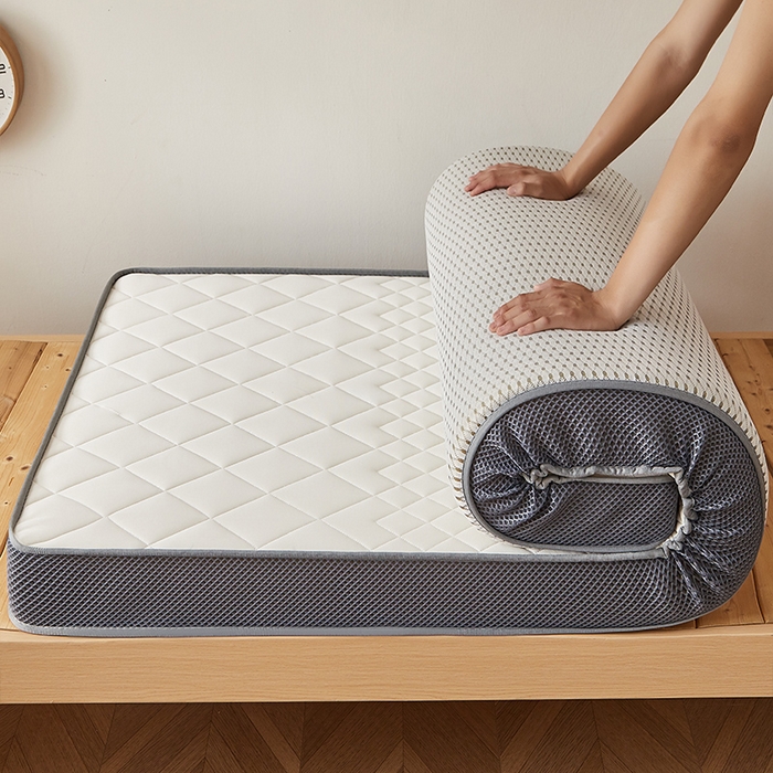 91家纺网 家纺一手货源 找家纺 奇丝雅 2025新款牛奶丝学生宿舍床上下铺专用加厚记忆棉海绵立体乳胶床垫【高密记忆棉】 菱格-白（9公分）