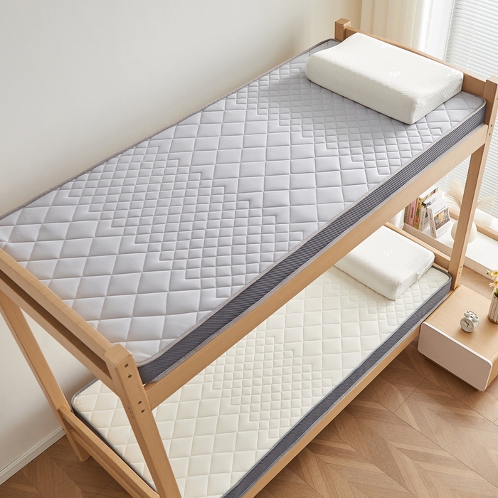 91家纺网 家纺一手货源 找家纺 奇丝雅 2025新款牛奶丝学生宿舍床上下铺专用加厚记忆棉海绵立体乳胶床垫【高密记忆棉】 菱格-白（9公分）