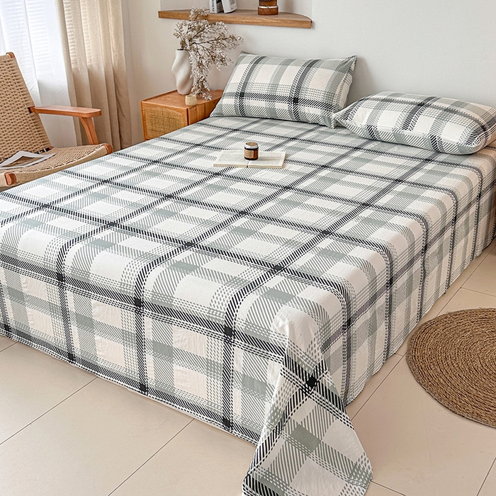 91家纺网 家纺一手货源 找家纺 （总）盛秋2025新款A类亲肤水洗格子单床单