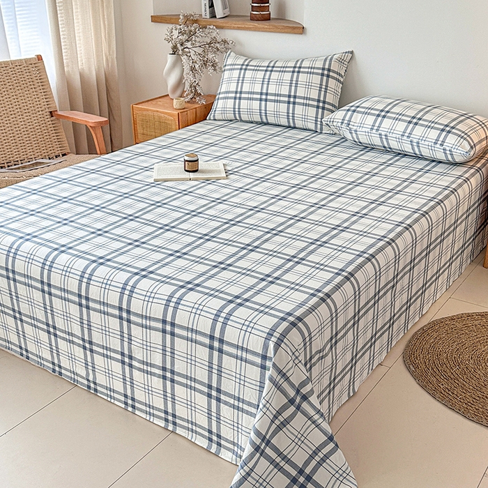 91家纺网 家纺一手货源 找家纺 （总）盛秋2025新款A类亲肤水洗格子单床单