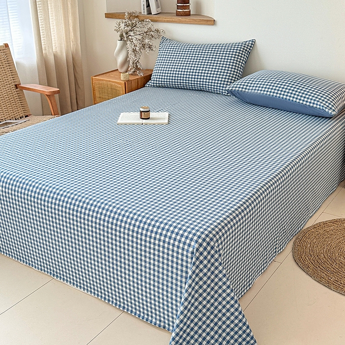 91家纺网 家纺一手货源 找家纺 （总）盛秋2025新款A类亲肤水洗格子单床单