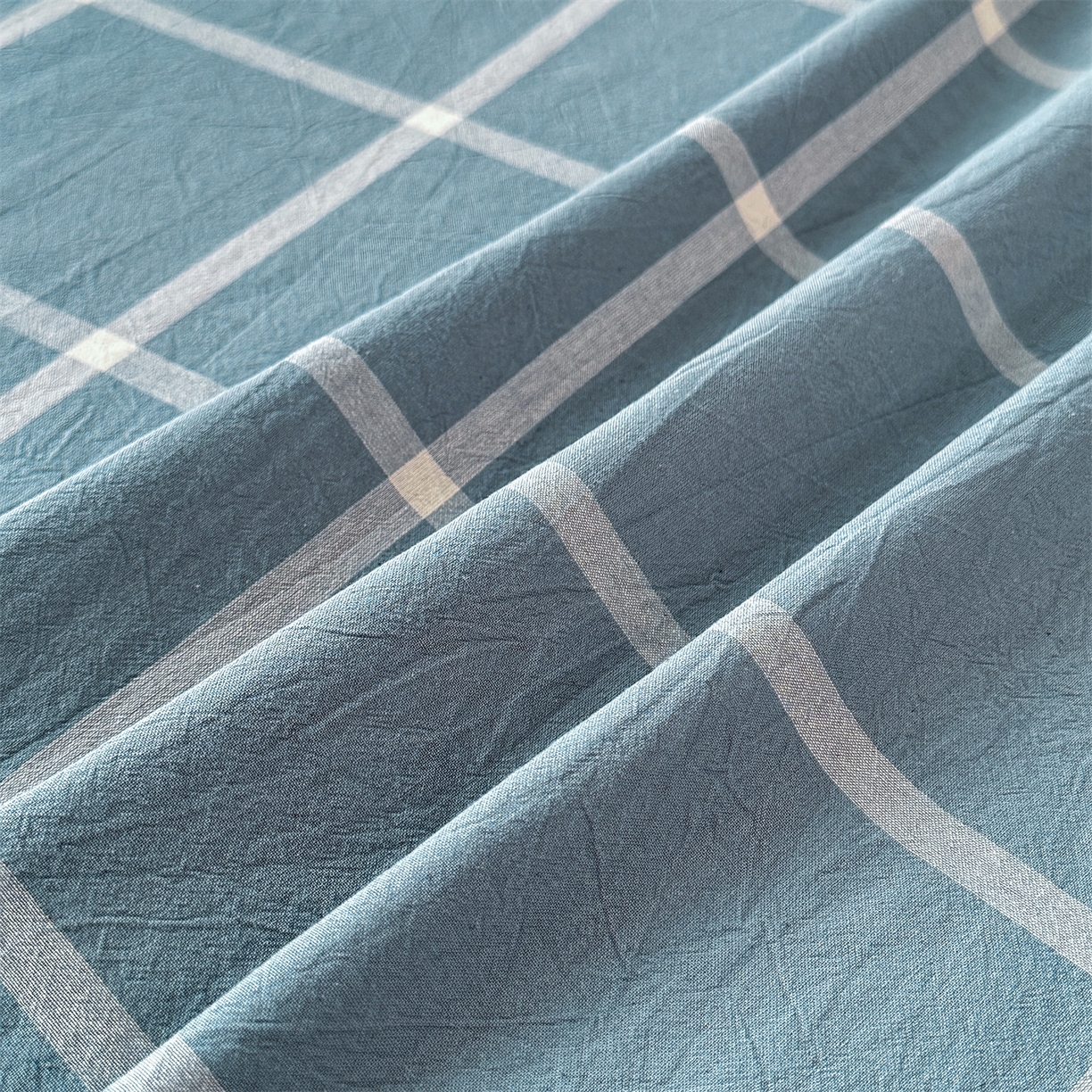 91家纺网 家纺一手货源 找家纺 （总）盛秋2025新款A类亲肤水洗格子单床单