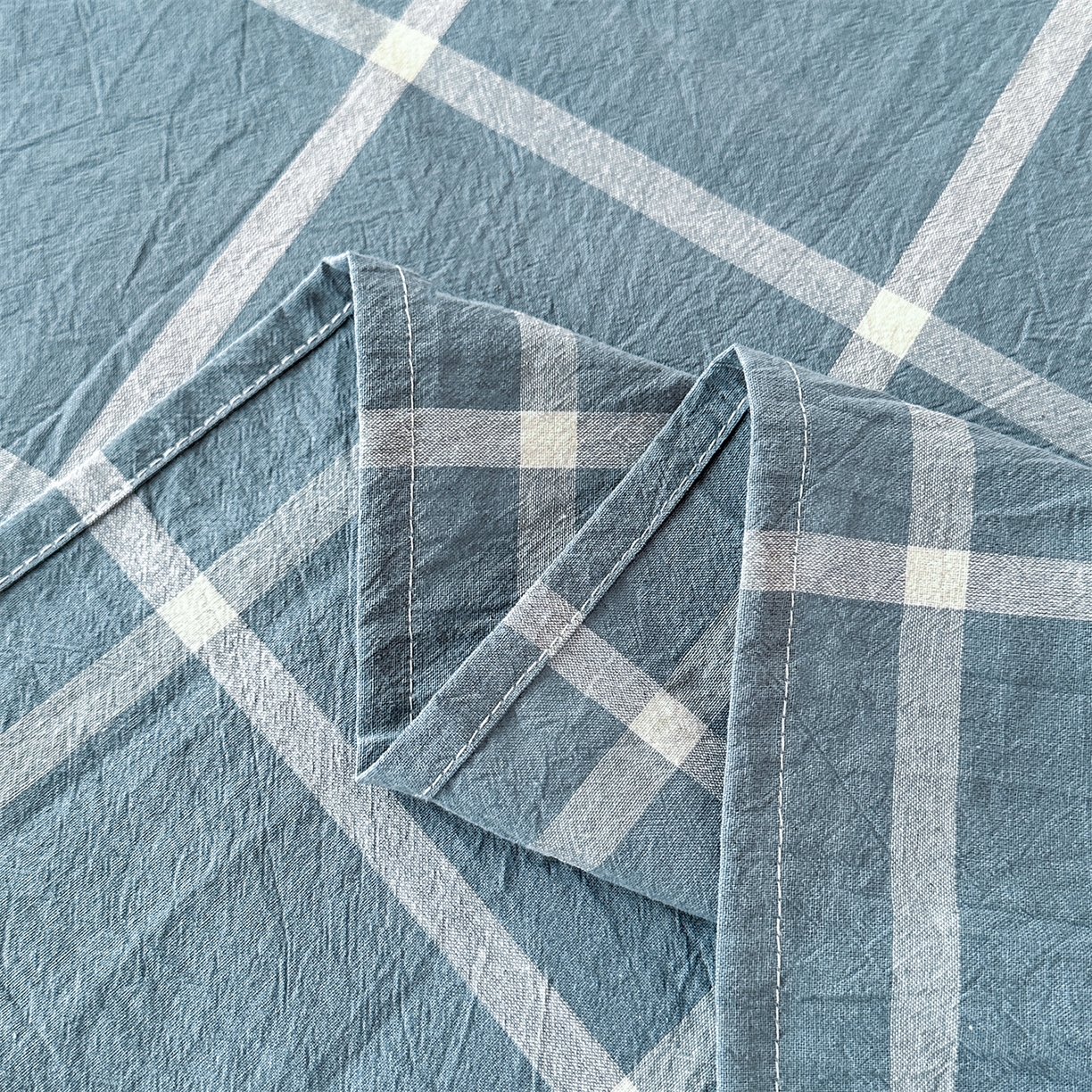 91家纺网 家纺一手货源 找家纺 （总）盛秋2025新款A类亲肤水洗格子单床单