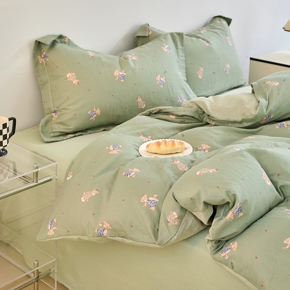 91家纺网 家纺一手货源 找家纺 锦罗绣 2025新款全棉双层纱印花单被套（第二批） 爱乐熊