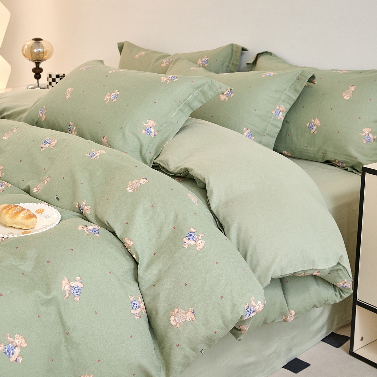 91家纺网 家纺一手货源 找家纺 锦罗绣 2025新款全棉双层纱印花单被套（第二批） 爱乐熊