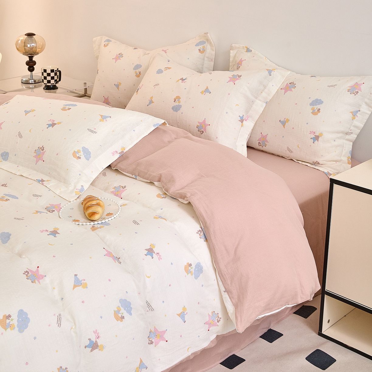 91家纺网 家纺一手货源 找家纺 锦罗绣 2025新款全棉双层纱印花单被套（第二批） 宝贝乐园