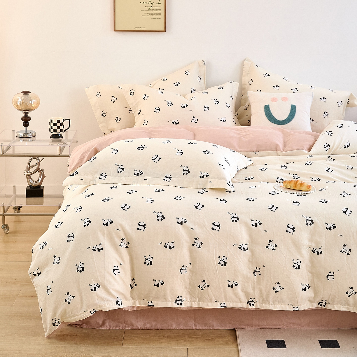 91家纺网 家纺一手货源 找家纺 锦罗绣 2025新款全棉双层纱印花单被套（第二批） 国宝熊猫