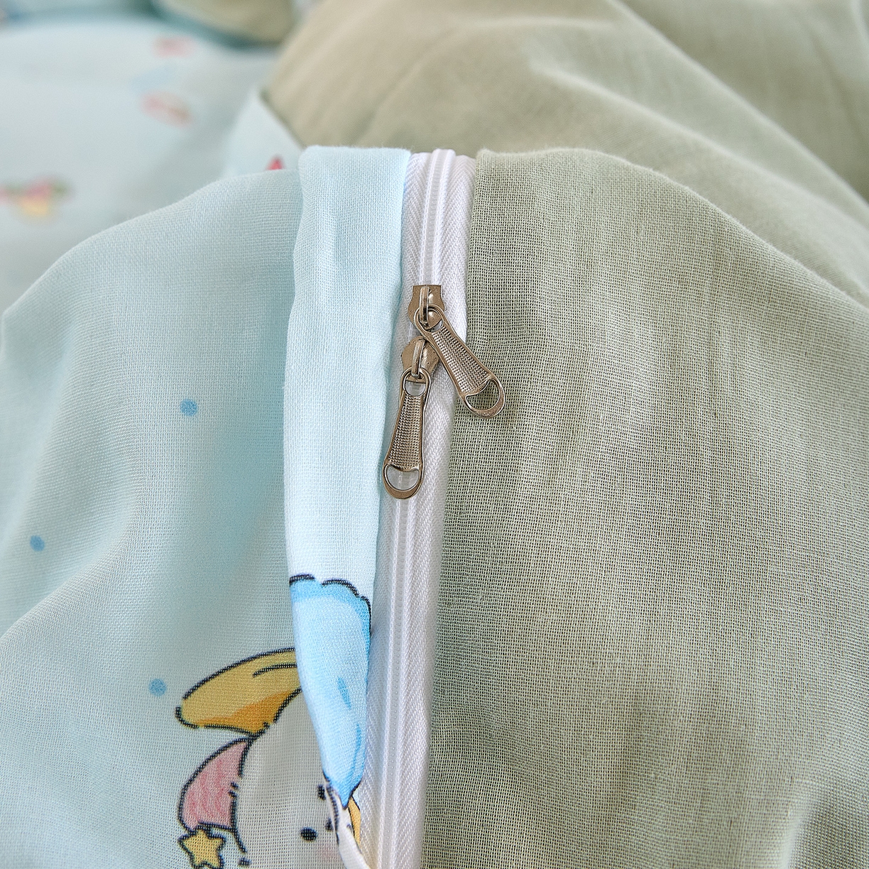 91家纺网 家纺一手货源 找家纺 锦罗绣 2025新款全棉双层纱印花单被套（第二批） 可爱小狗