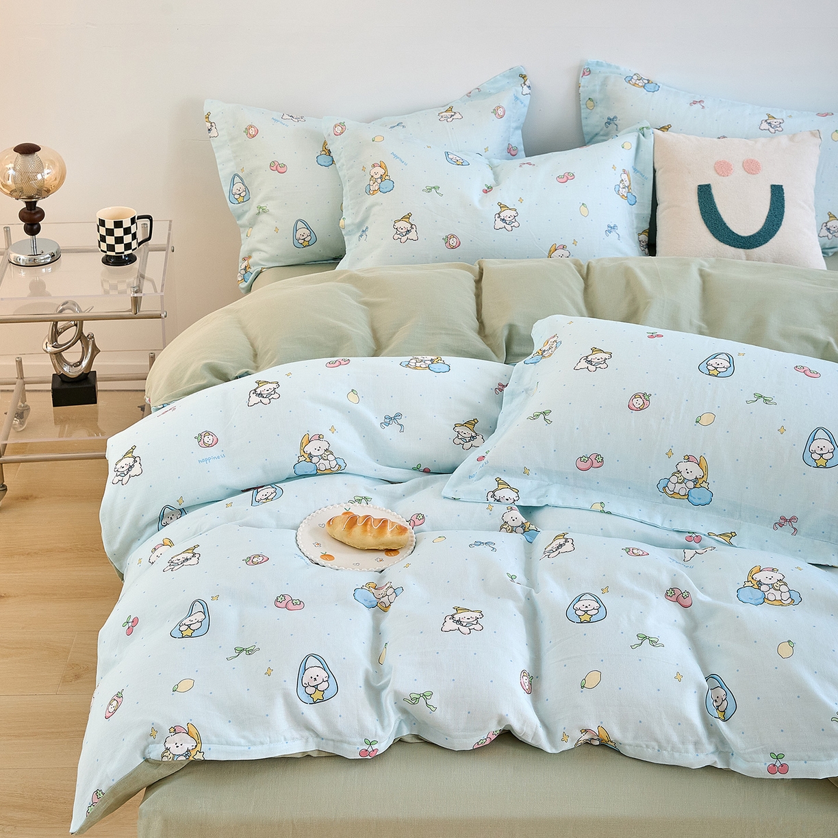 91家纺网 家纺一手货源 找家纺 锦罗绣 2025新款全棉双层纱印花单被套（第二批） 可爱小狗