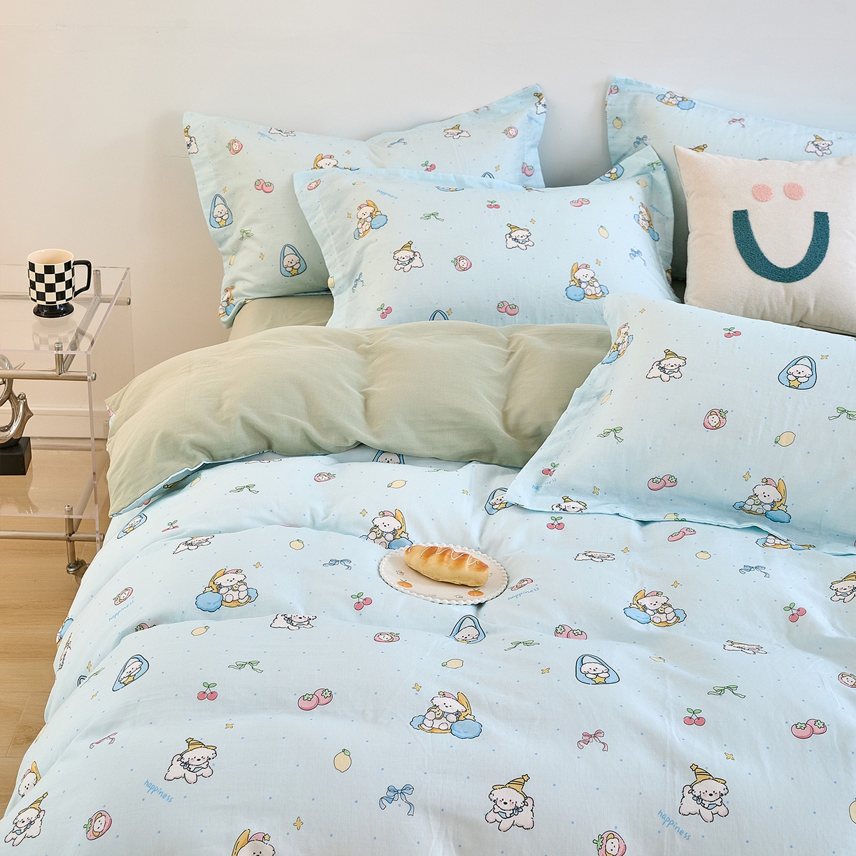 91家纺网 家纺一手货源 找家纺 锦罗绣 2025新款全棉双层纱印花单被套（第二批） 可爱小狗