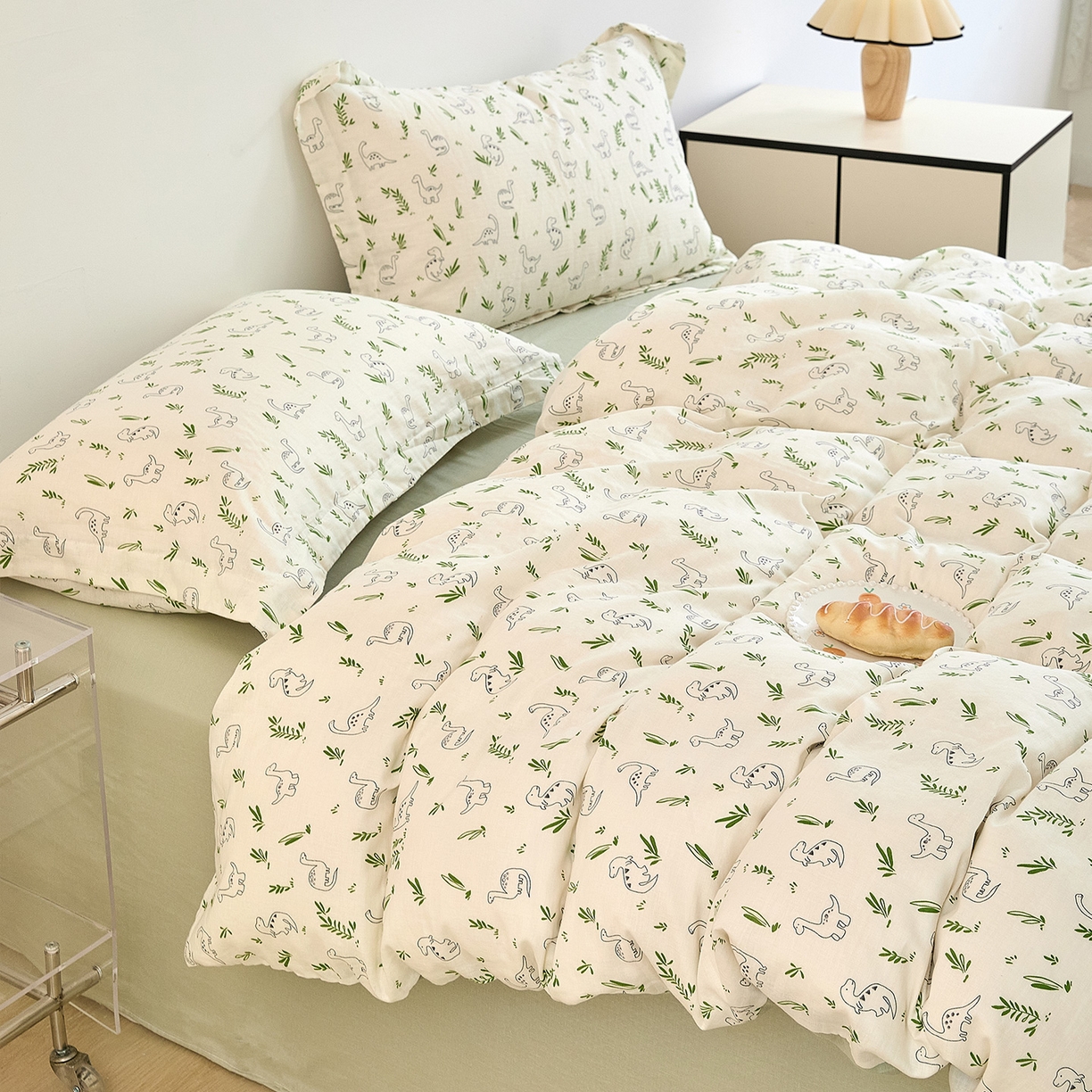 91家纺网 家纺一手货源 找家纺 锦罗绣 2025新款全棉双层纱印花单被套（第二批） 迷你龙