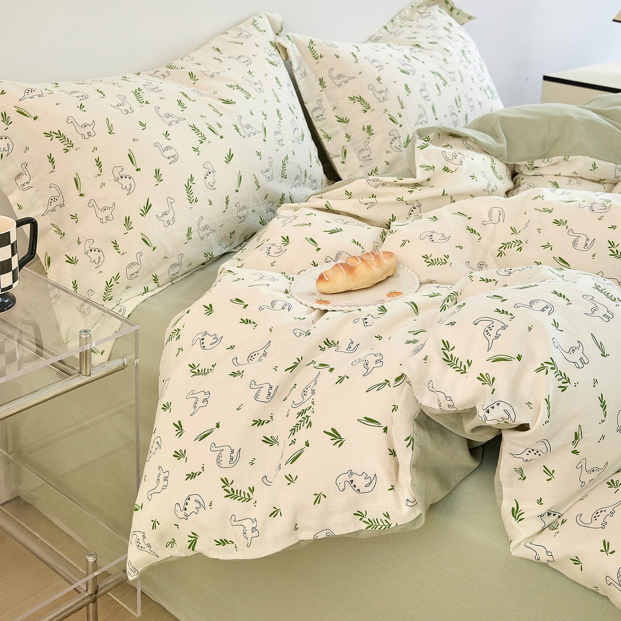 91家纺网 家纺一手货源 找家纺 锦罗绣 2025新款全棉双层纱印花单被套（第二批） 迷你龙