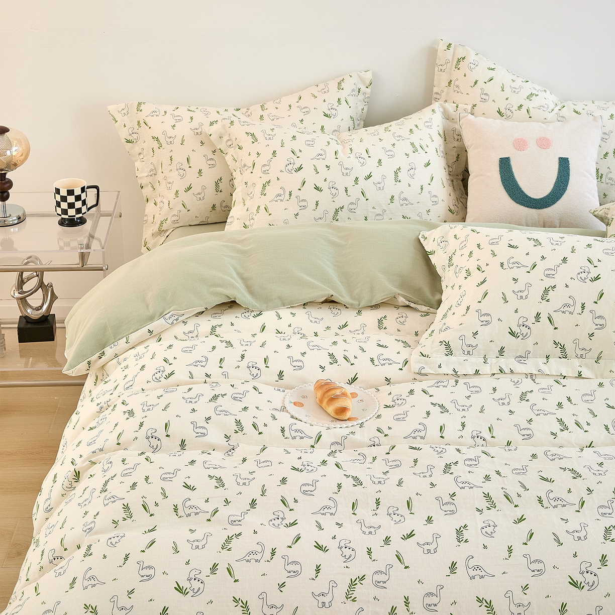 91家纺网 家纺一手货源 找家纺 锦罗绣 2025新款全棉双层纱印花单被套（第二批） 迷你龙