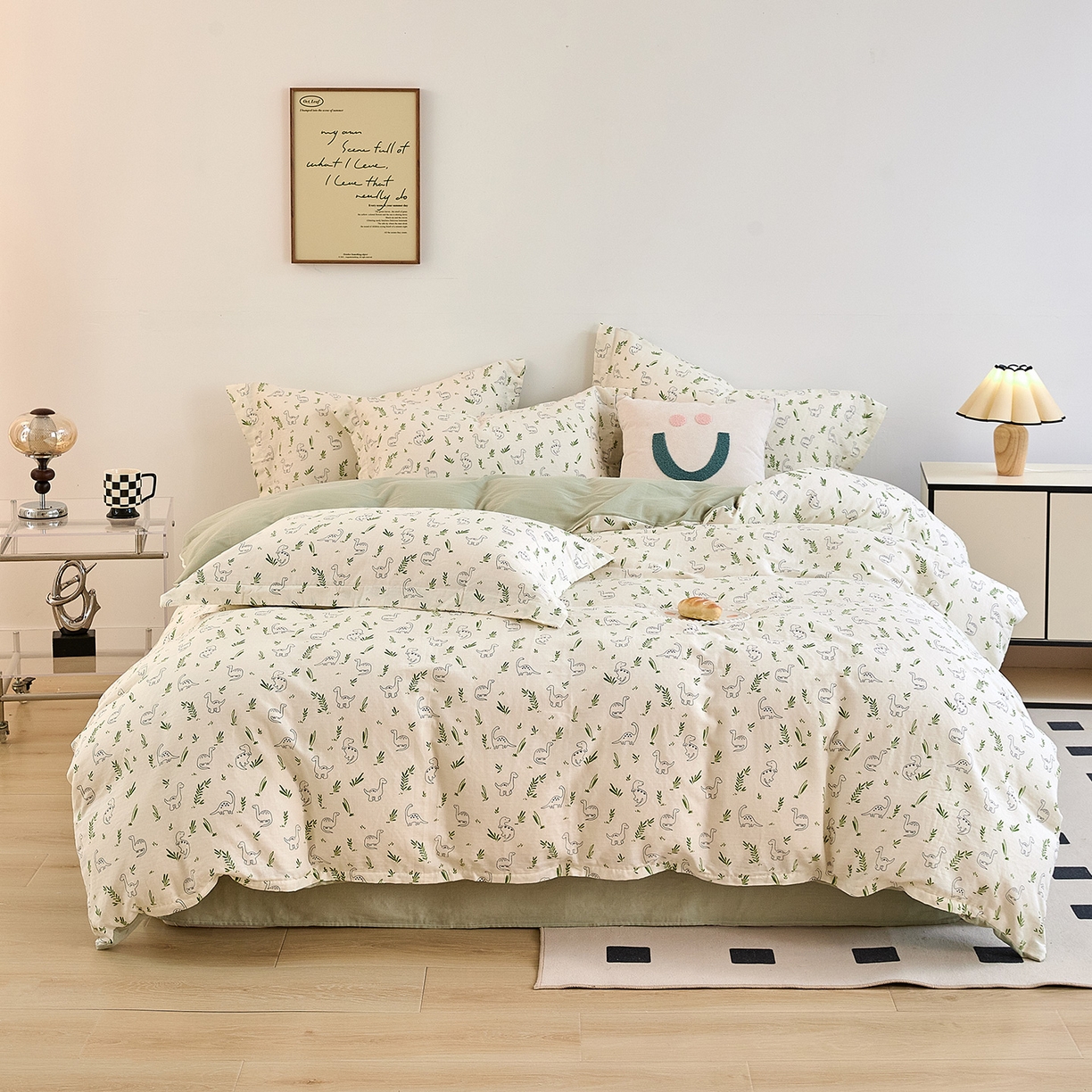 91家纺网 家纺一手货源 找家纺 锦罗绣 2025新款全棉双层纱印花单被套（第二批） 迷你龙