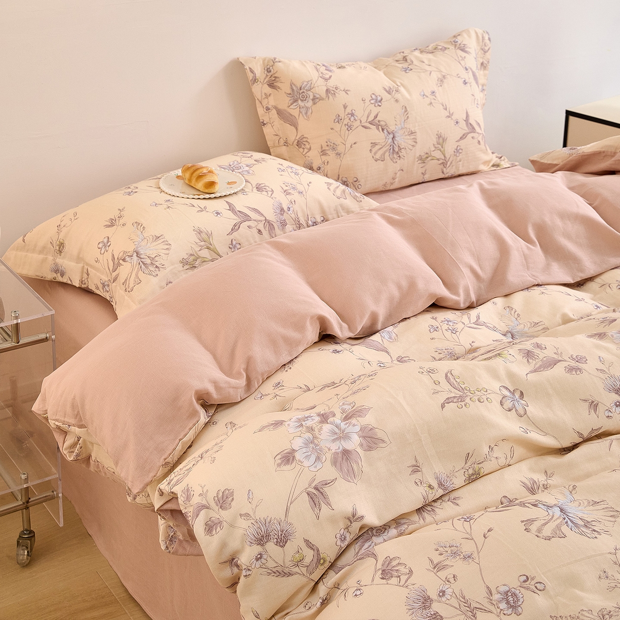 91家纺网 家纺一手货源 找家纺 锦罗绣 2025新款全棉双层纱印花单被套（第二批） 清新碎花