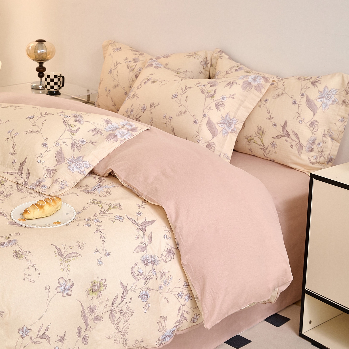 91家纺网 家纺一手货源 找家纺 锦罗绣 2025新款全棉双层纱印花单被套（第二批） 清新碎花