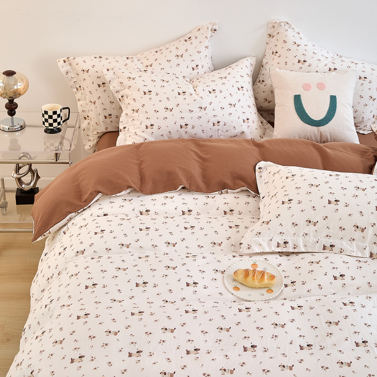 91家纺网 家纺一手货源 找家纺 锦罗绣 2025新款全棉双层纱印花单被套（第二批） 绅士犬