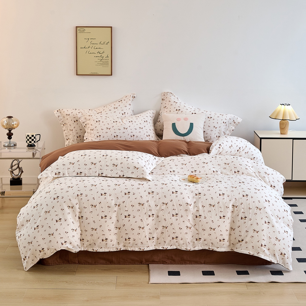 91家纺网 家纺一手货源 找家纺 锦罗绣 2025新款全棉双层纱印花单被套（第二批） 绅士犬