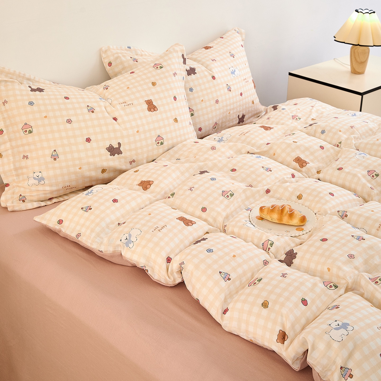 91家纺网 家纺一手货源 找家纺 锦罗绣 2025新款全棉双层纱印花单被套（第二批） 甜蜜小屋