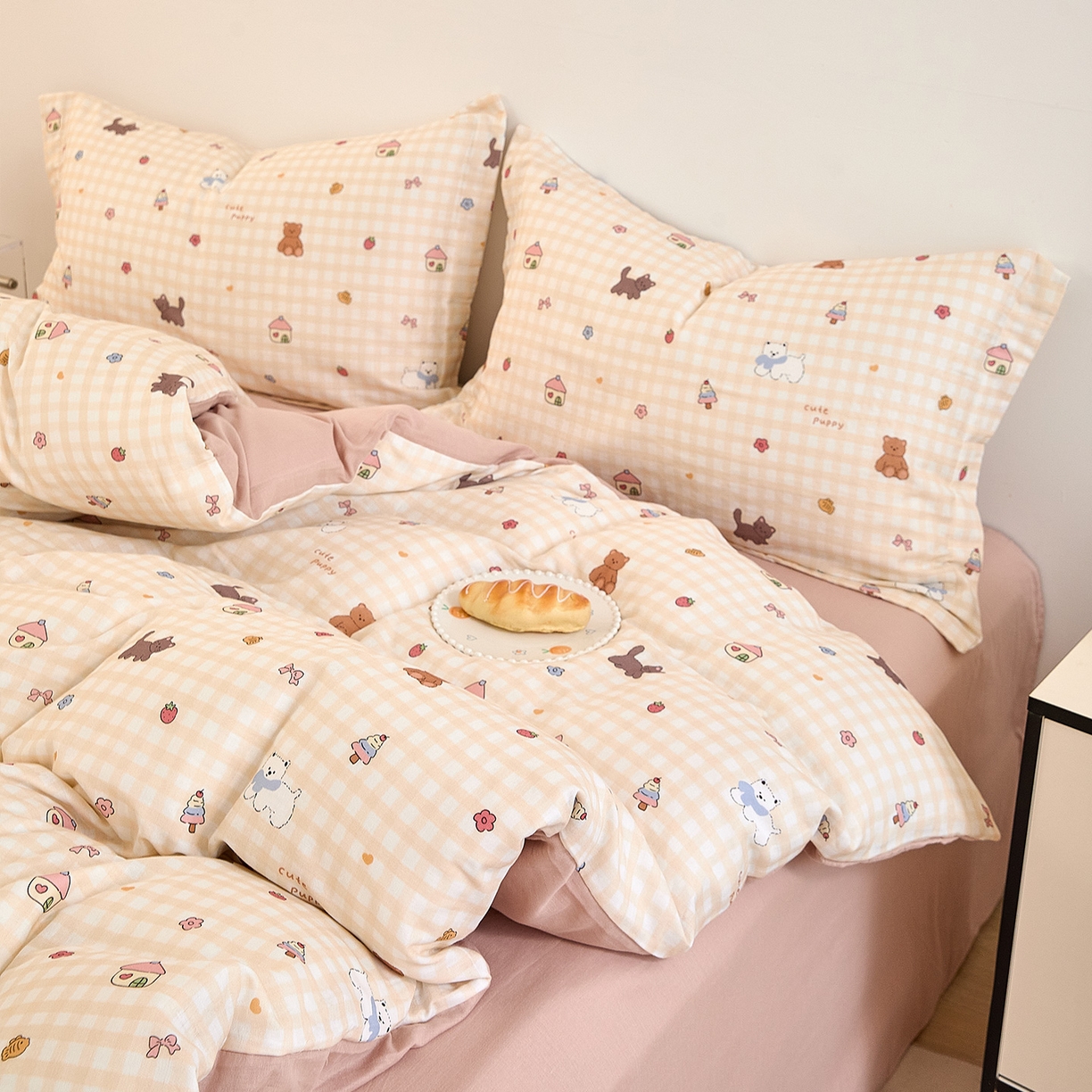 91家纺网 家纺一手货源 找家纺 锦罗绣 2025新款全棉双层纱印花单被套（第二批） 甜蜜小屋