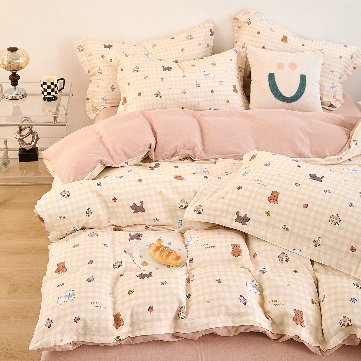 91家纺网 家纺一手货源 找家纺 锦罗绣 2025新款全棉双层纱印花单被套（第二批） 甜蜜小屋