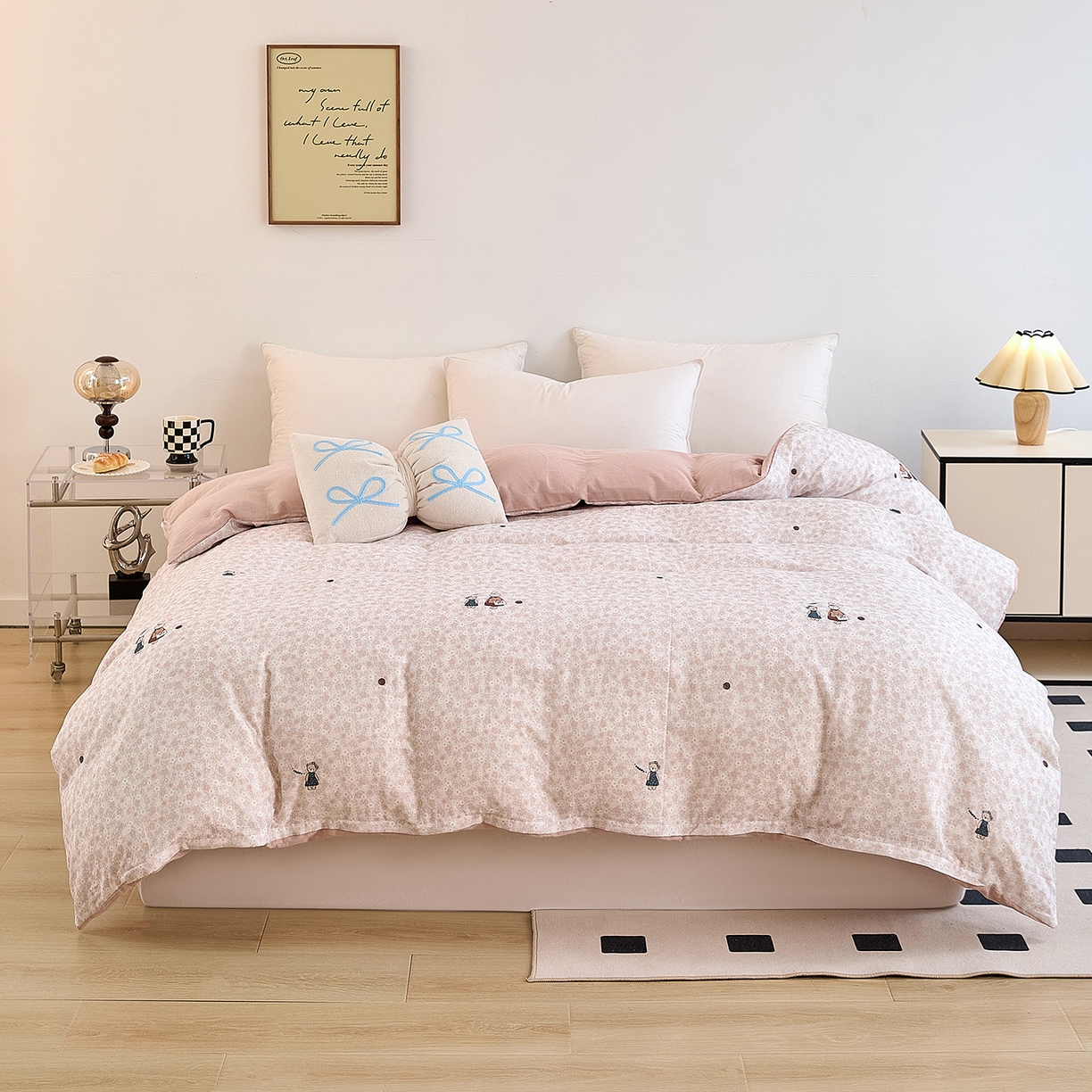 锦罗绣 2025新款全棉双层纱印花单被套（第二批） 兔兔日记