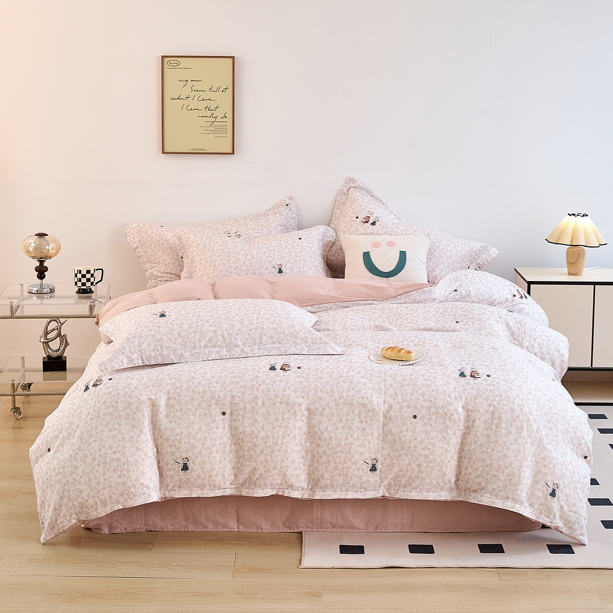 91家纺网 家纺一手货源 找家纺 锦罗绣 2025新款全棉双层纱印花单被套（第二批） 兔兔日记