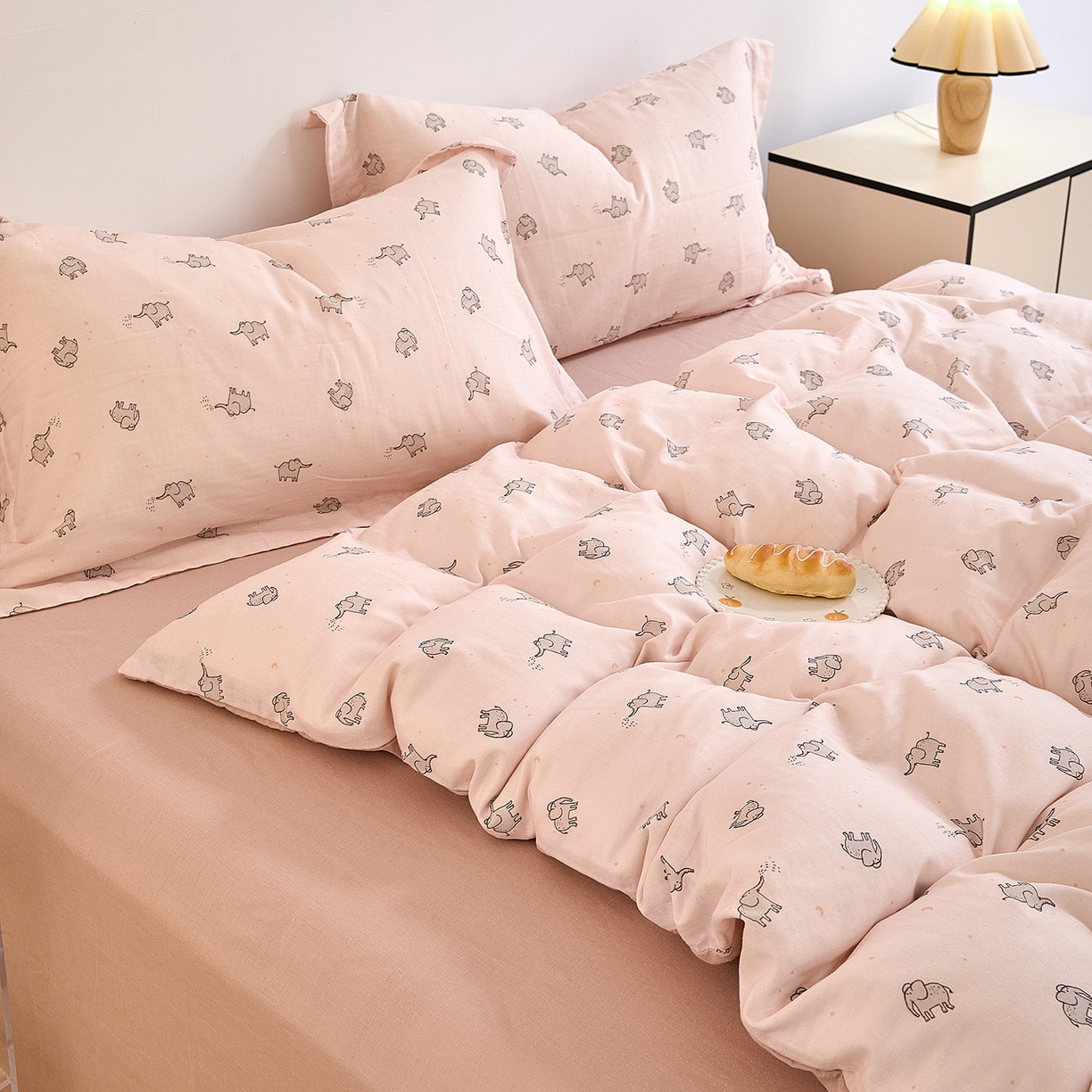 91家纺网 家纺一手货源 找家纺 锦罗绣 2025新款全棉双层纱印花单被套（第二批） 象象