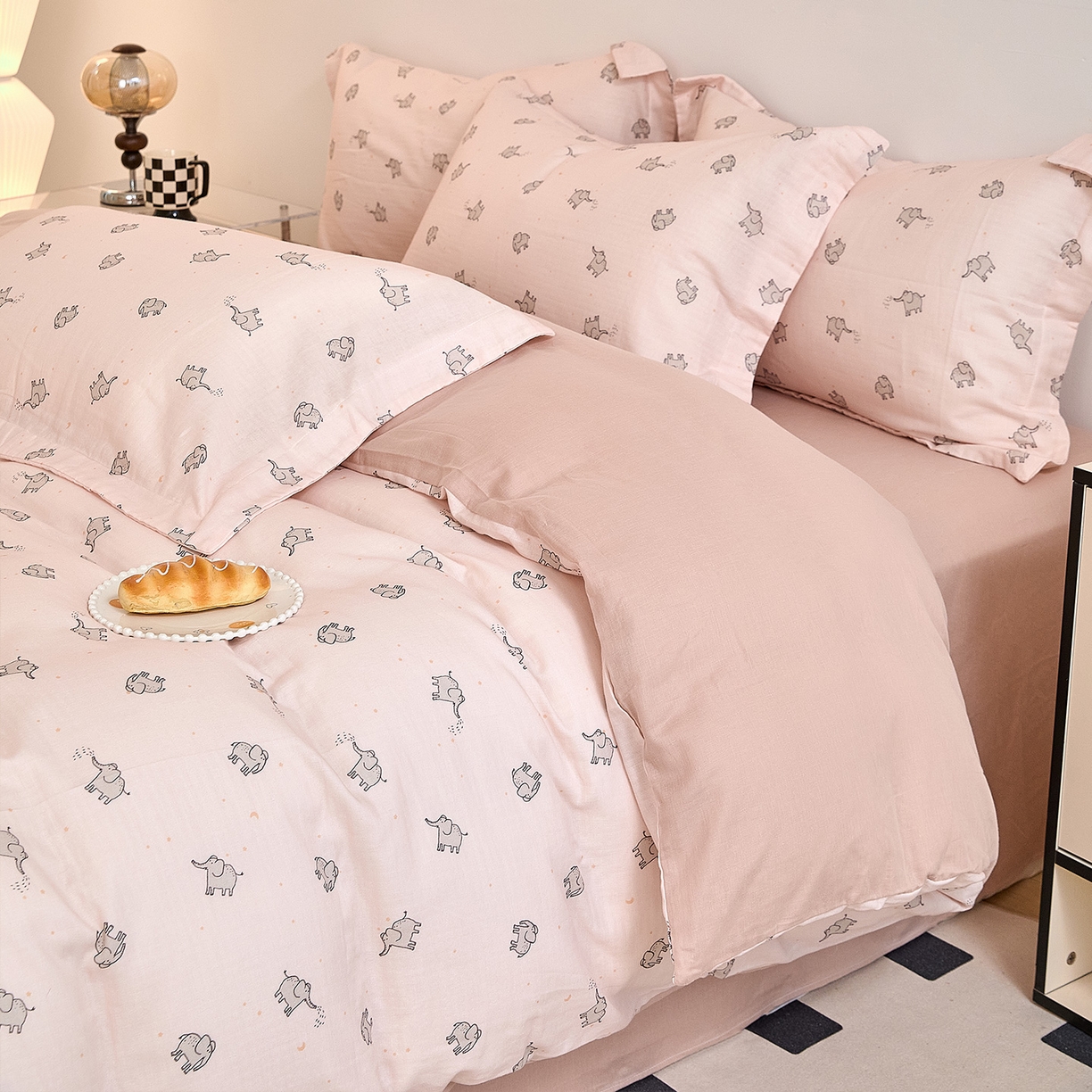 91家纺网 家纺一手货源 找家纺 锦罗绣 2025新款全棉双层纱印花单被套（第二批） 象象