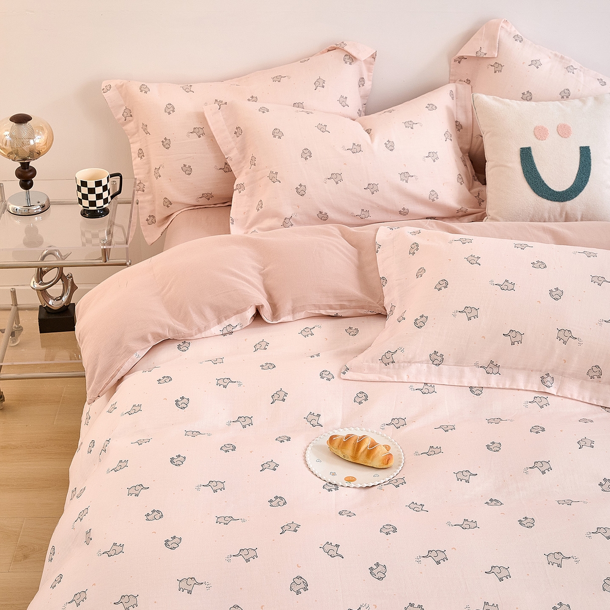 91家纺网 家纺一手货源 找家纺 锦罗绣 2025新款全棉双层纱印花单被套（第二批） 象象