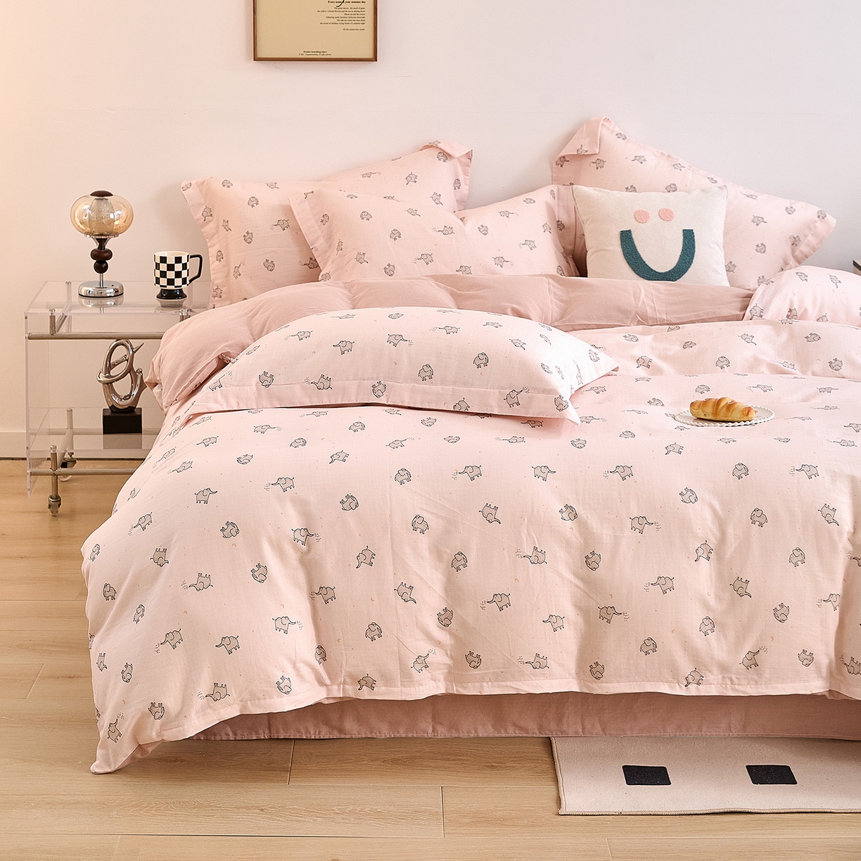 91家纺网 家纺一手货源 找家纺 锦罗绣 2025新款全棉双层纱印花单被套（第二批） 象象