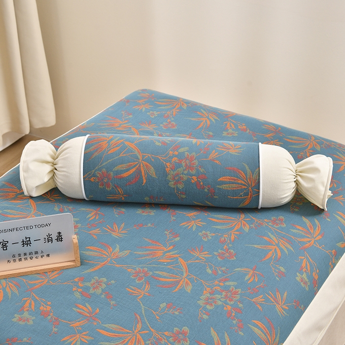 91家纺网 家纺一手货源 找家纺 （总）不打烊家纺 2025新款全棉有氧双层纱羊毛尼美容床罩系列套件-叶繁枝茂