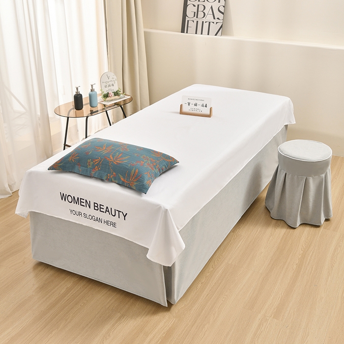 91家纺网 家纺一手货源 找家纺 不打烊家纺 2025新款全棉有氧双层纱羊毛尼美容床罩系列套件-叶繁枝茂 叶繁枝茂-灰色